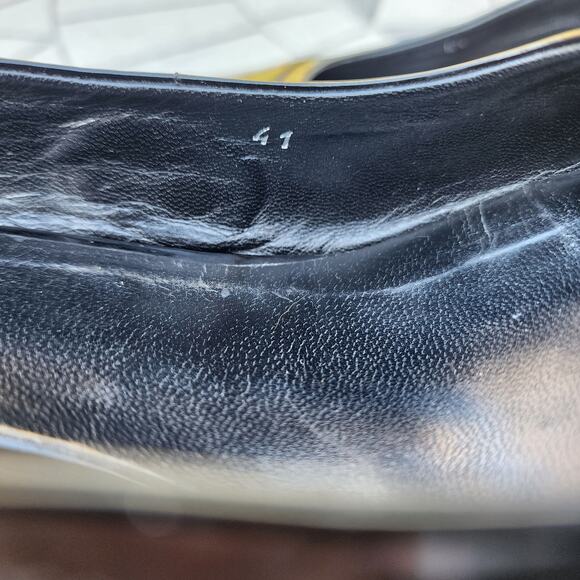 Prada Black Sport Patent Leather Peep Toe Wedge Slingback Sandals 41 - Picture 8 of 13